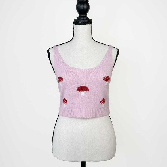 NWT light pink mushroom tank and cardigan matching set - Picture 3 of 4